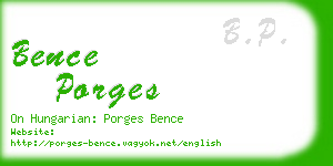 bence porges business card